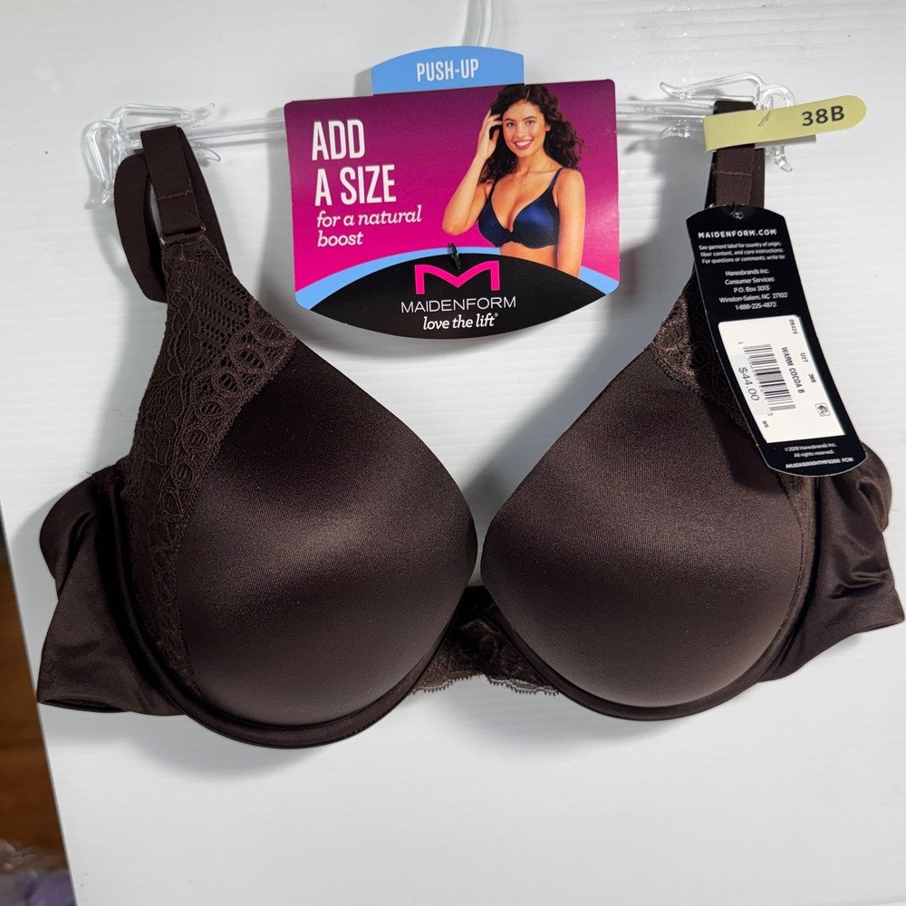Maidenform DM9439 Push-Up Bra 38B Warm Cocoa Brown Convertible Halter NWT - Picture 5 of 5